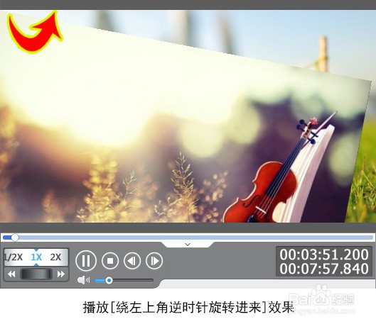 如何为视频添加绕左上角逆时针旋转进来特效
