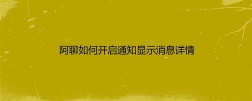 阿聊如何开启通知显示消息详情