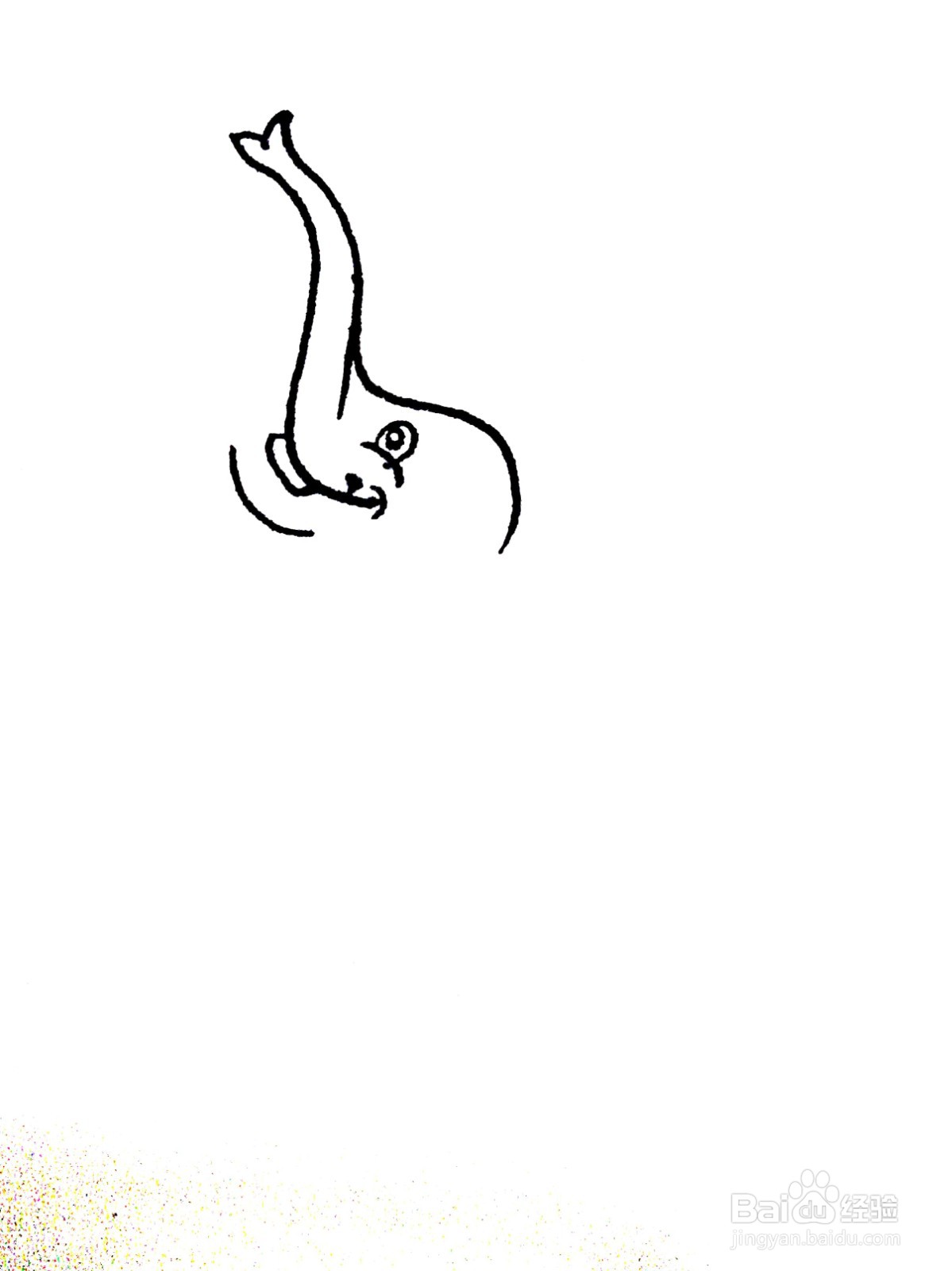 站着的大象线描画怎么画