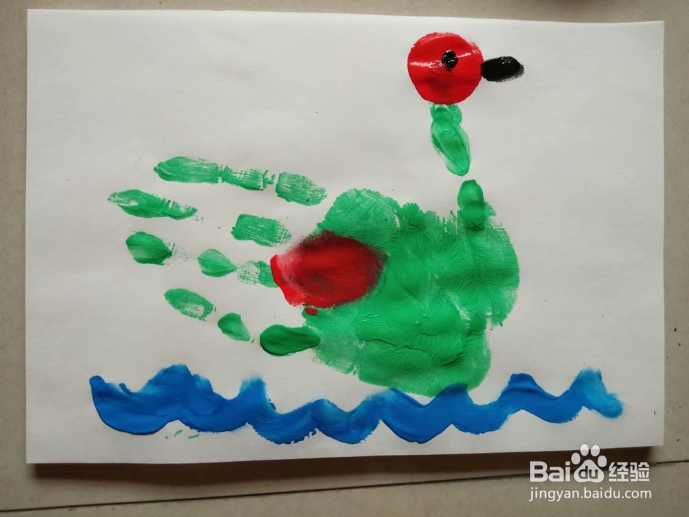 创意手指画——鸭子