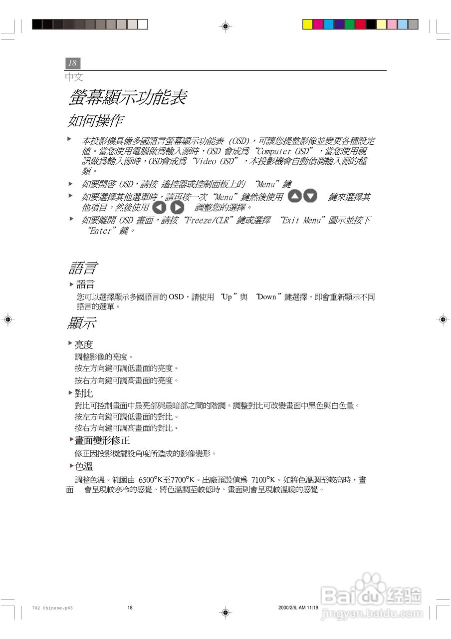 Optoma奥图码 EP702投影机说明书:[2]