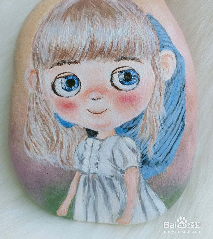 幼儿简单的小清新卵石画图片
