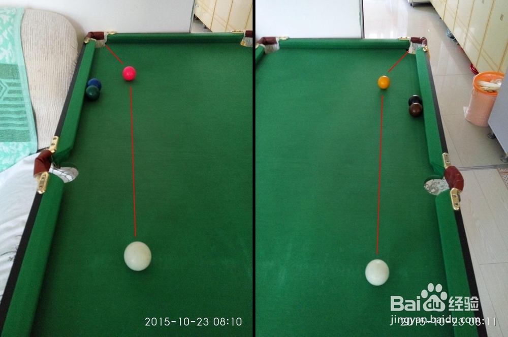 用最低成本练习台球进球点记忆和击球姿势方法