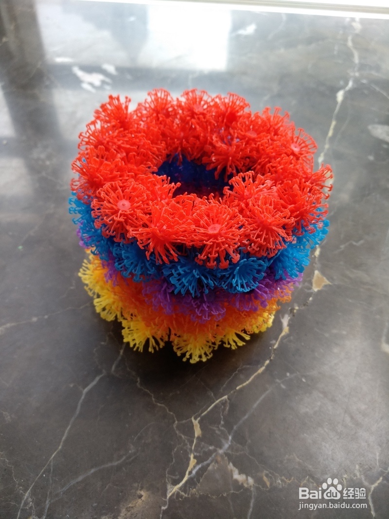 用黏黏球蓬蓬球手工DIY花瓶