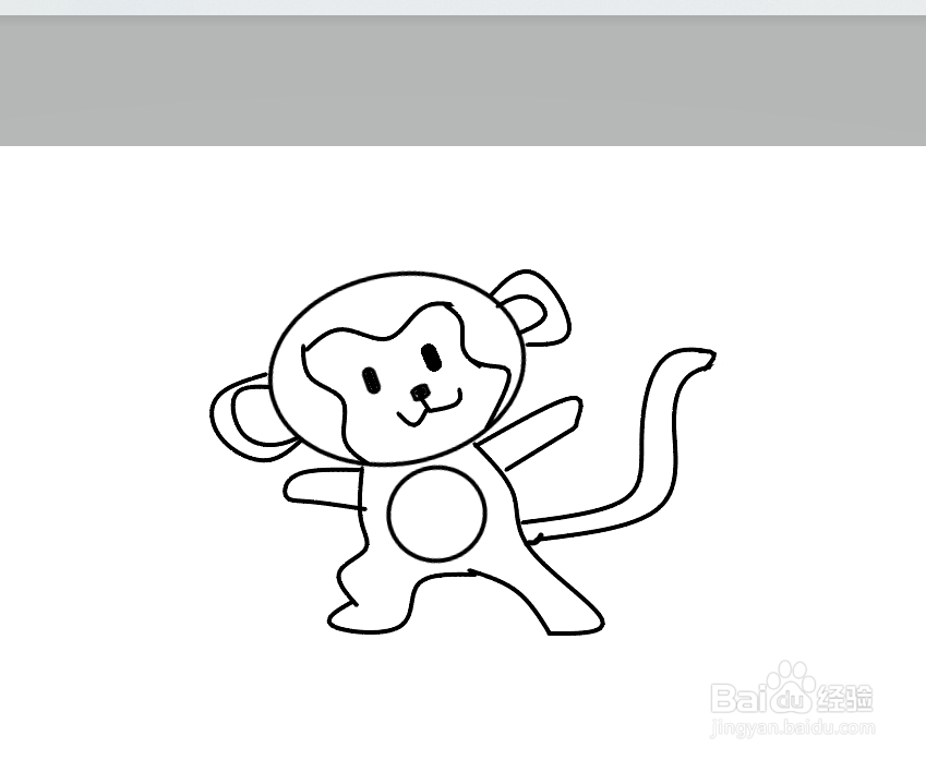 用画图工具画小猴子简笔画