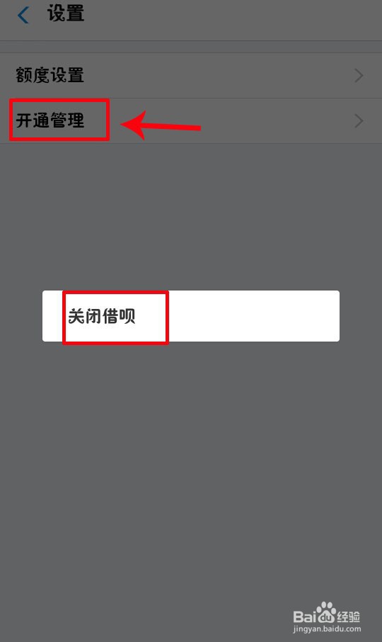 支付宝借呗如何关闭
