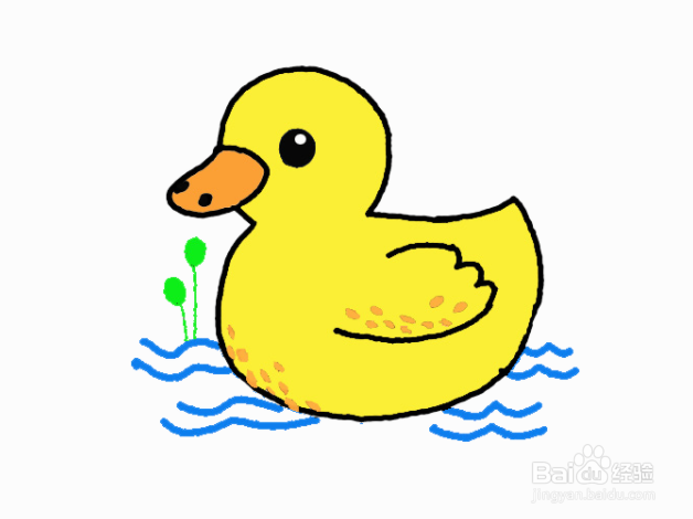 如何画水中的鸭子