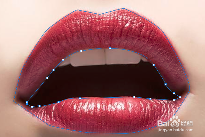 在PS中如何给嘴巴更改口红颜色
