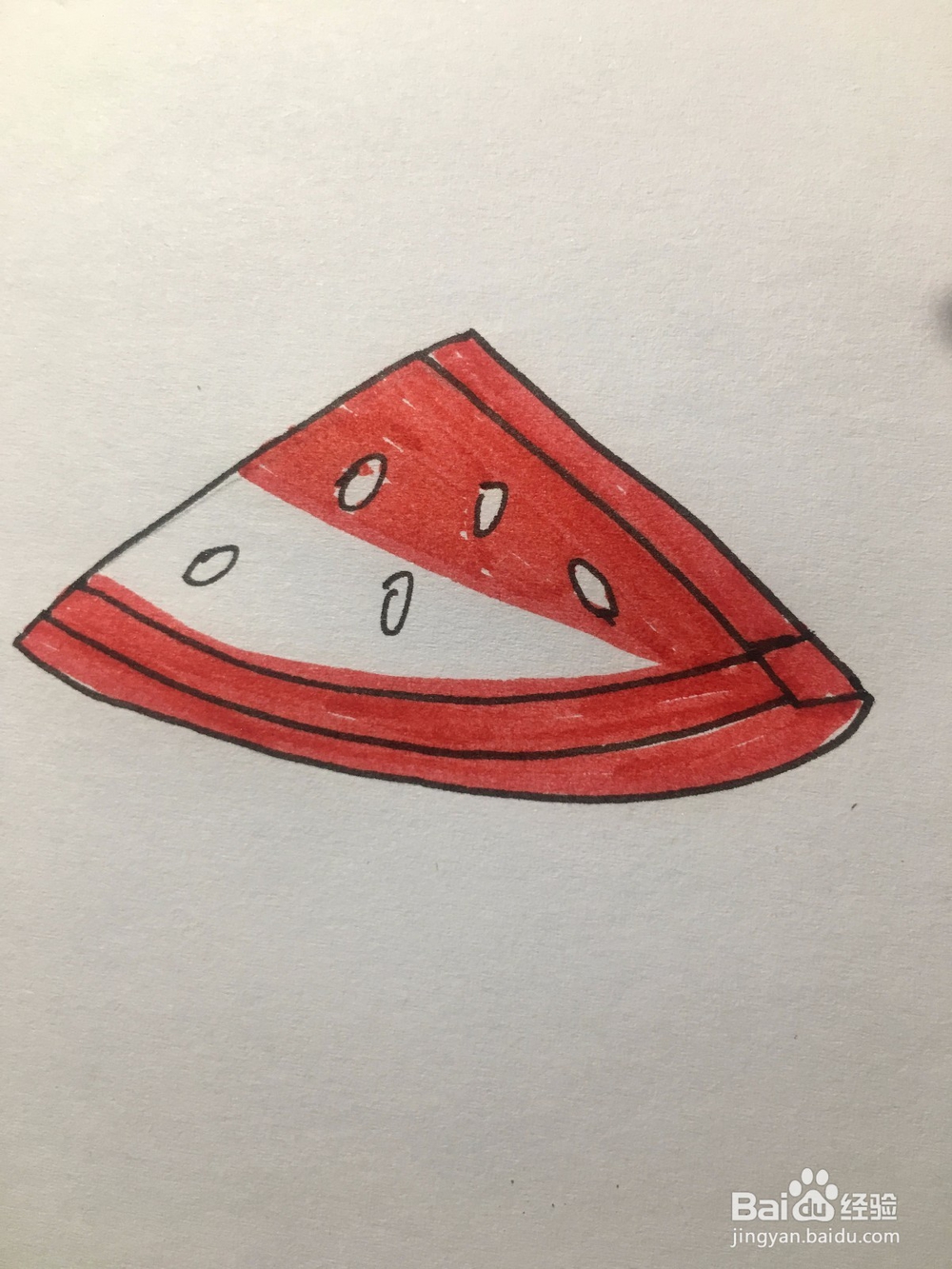 画一小块切开的西瓜 简笔画 涂鸦画 儿童绘画