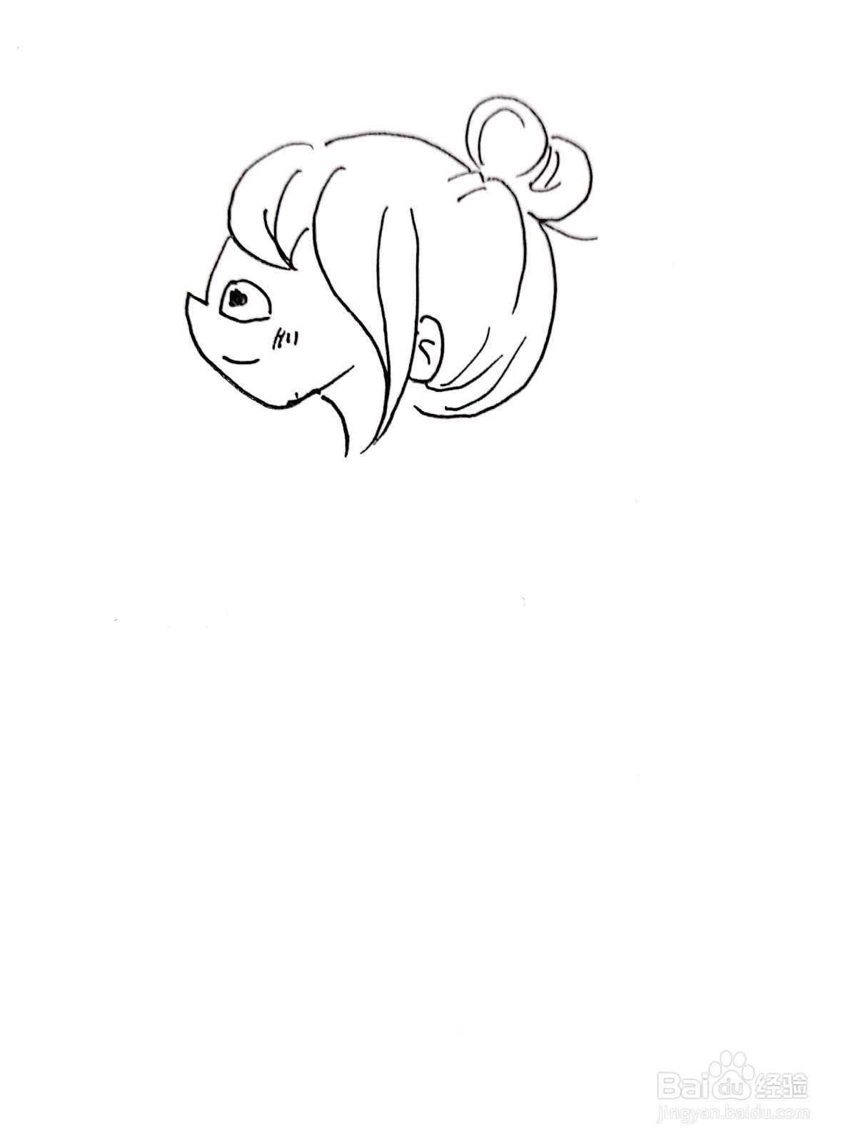 一只手伸向前方的开衫女孩线描画怎么画