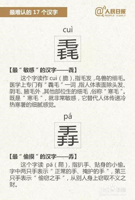 中国难识别的汉字