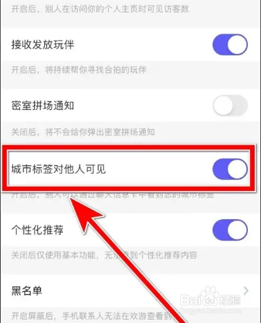 欢游城市标签对他人可见怎么设置
