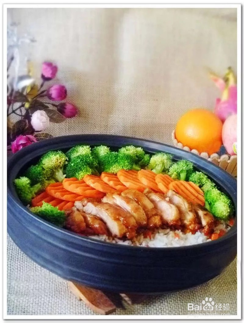美味的新奥尔良煎鸡肉饭