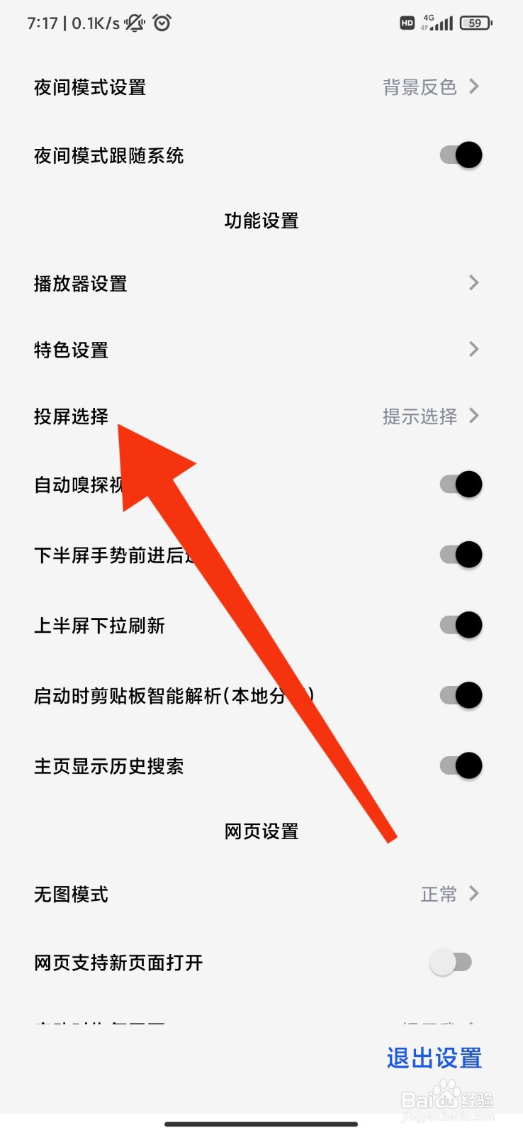 Rains浏览器怎么开启投屏选择