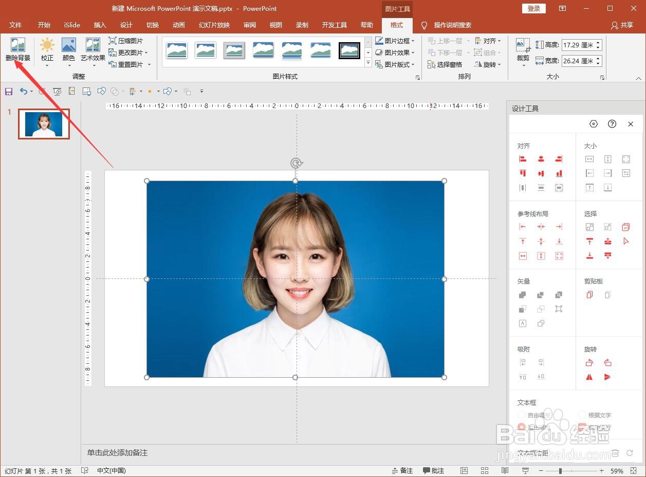怎么在PPT里更改照片的底色