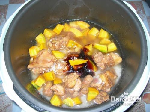 南瓜鸡肉电锅饭