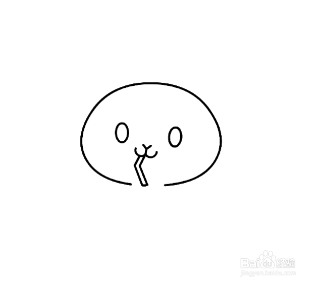 如何画手喝饮料的兔子的简笔画？