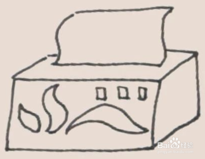高档纸巾盒简笔画