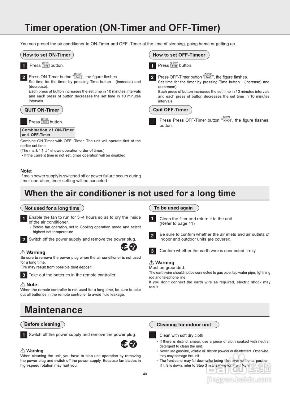 Mitsubishi三菱MSZ-YE12VA-H1空调说明书:[5]