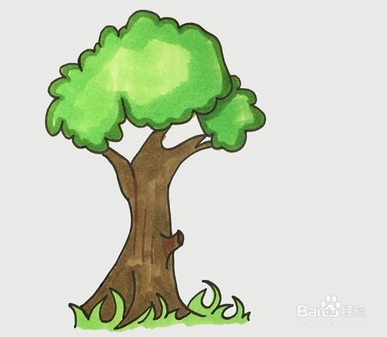 翠绿的大树简笔画怎么画