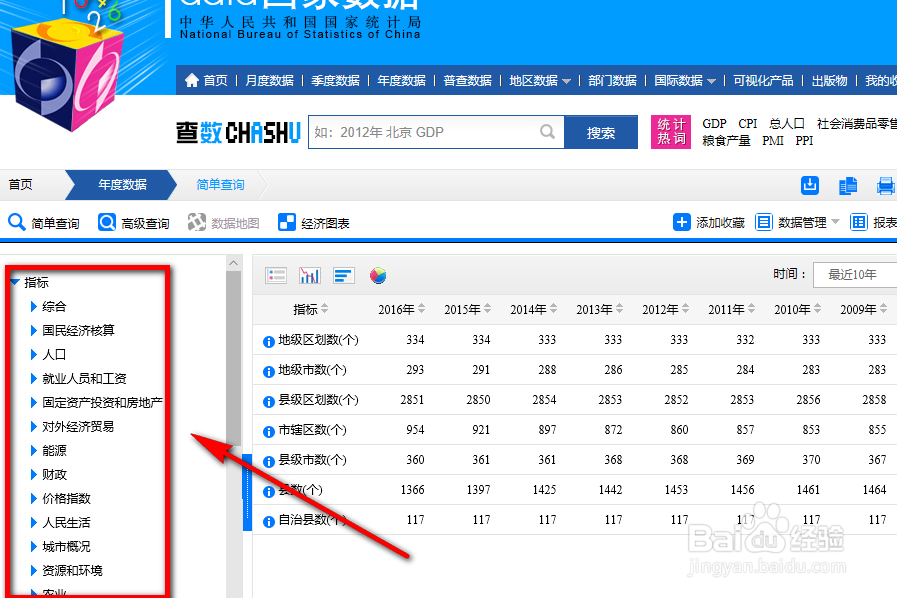 如何查询国家统计局公布的行业年度数据