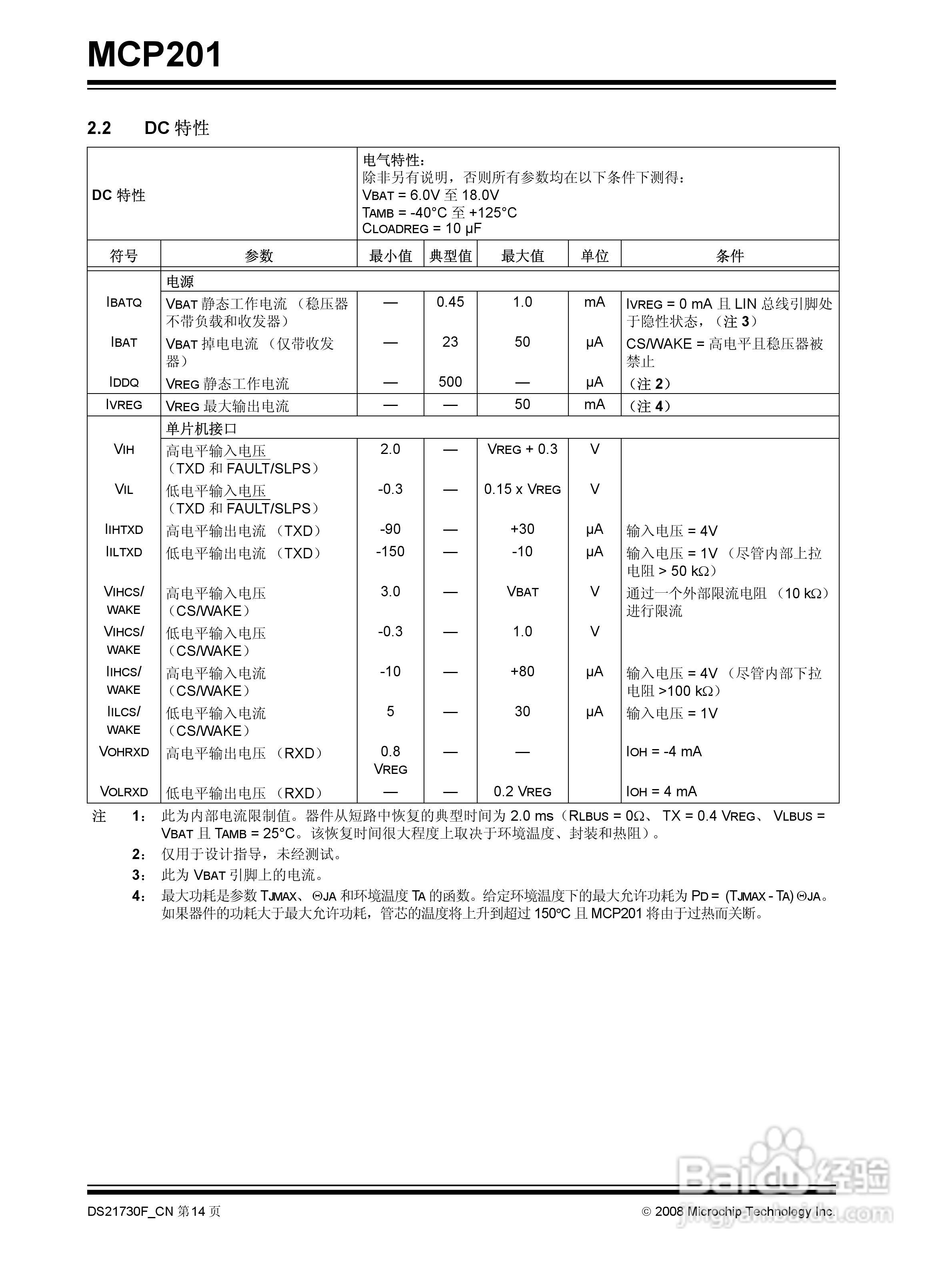 MICROCHIP MCP201带稳压器的LIN收发器说明书:[2]