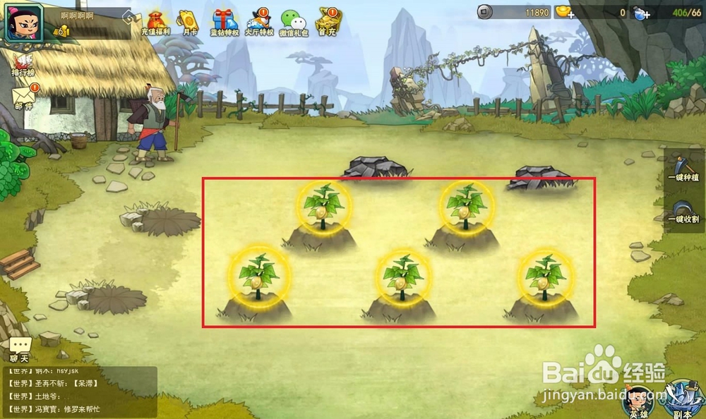 葫芦娃怎样一键种植一键收割？