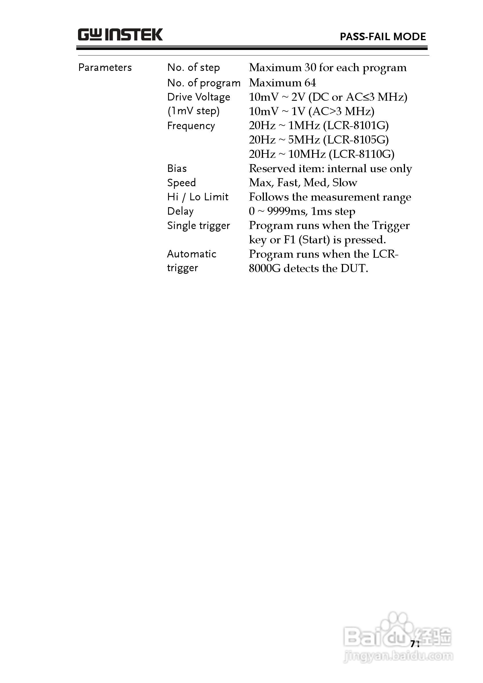 固纬LCR-8105G高精度LCR测试仪使用说明书:[8]