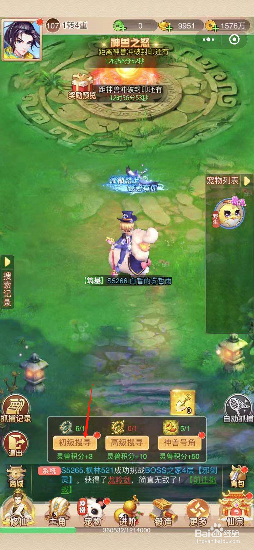 梦回山海怎么捕捉宠物