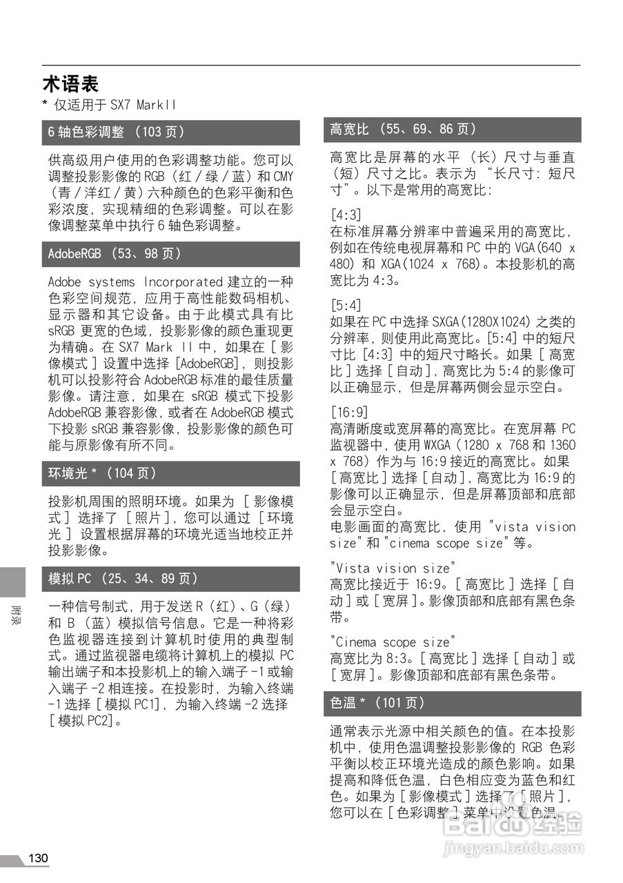 佳能电子投影仪SX7MarKll SX60使用说明书:[13]