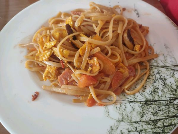 番茄火腿鸡蛋意大利面