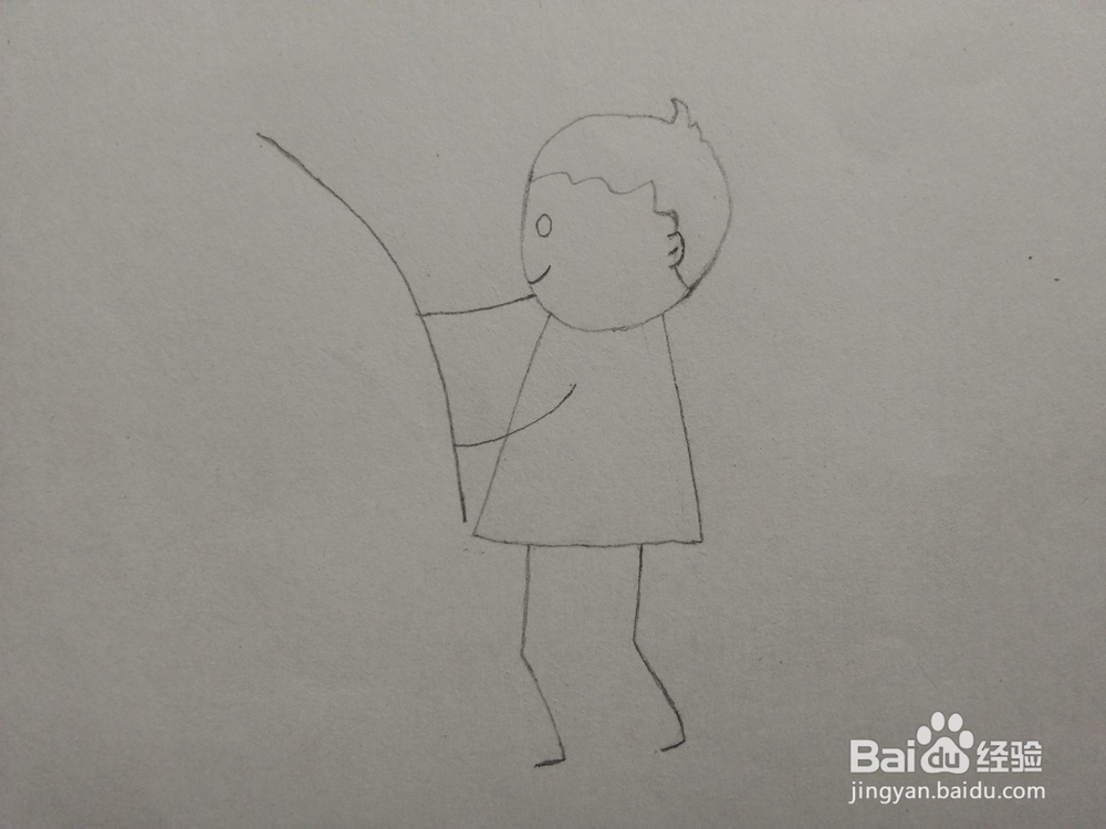 简笔画——怎么画小男孩放鞭炮