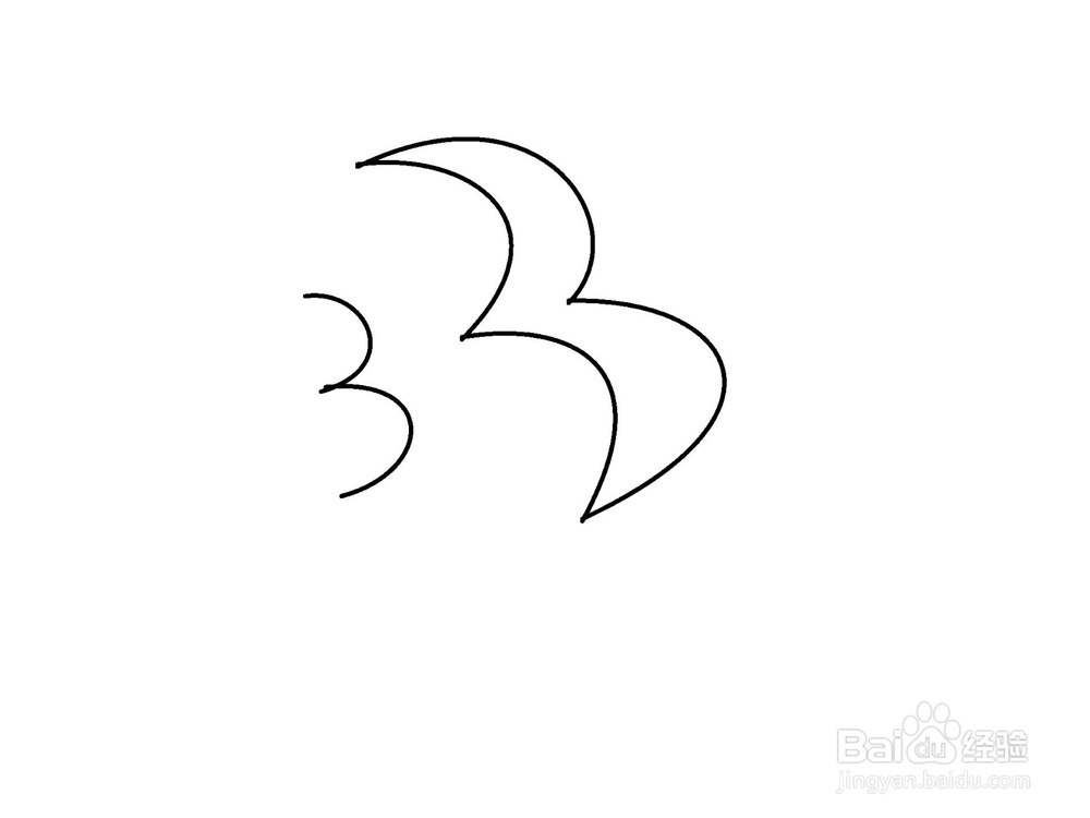 用数字3画燕子的方法