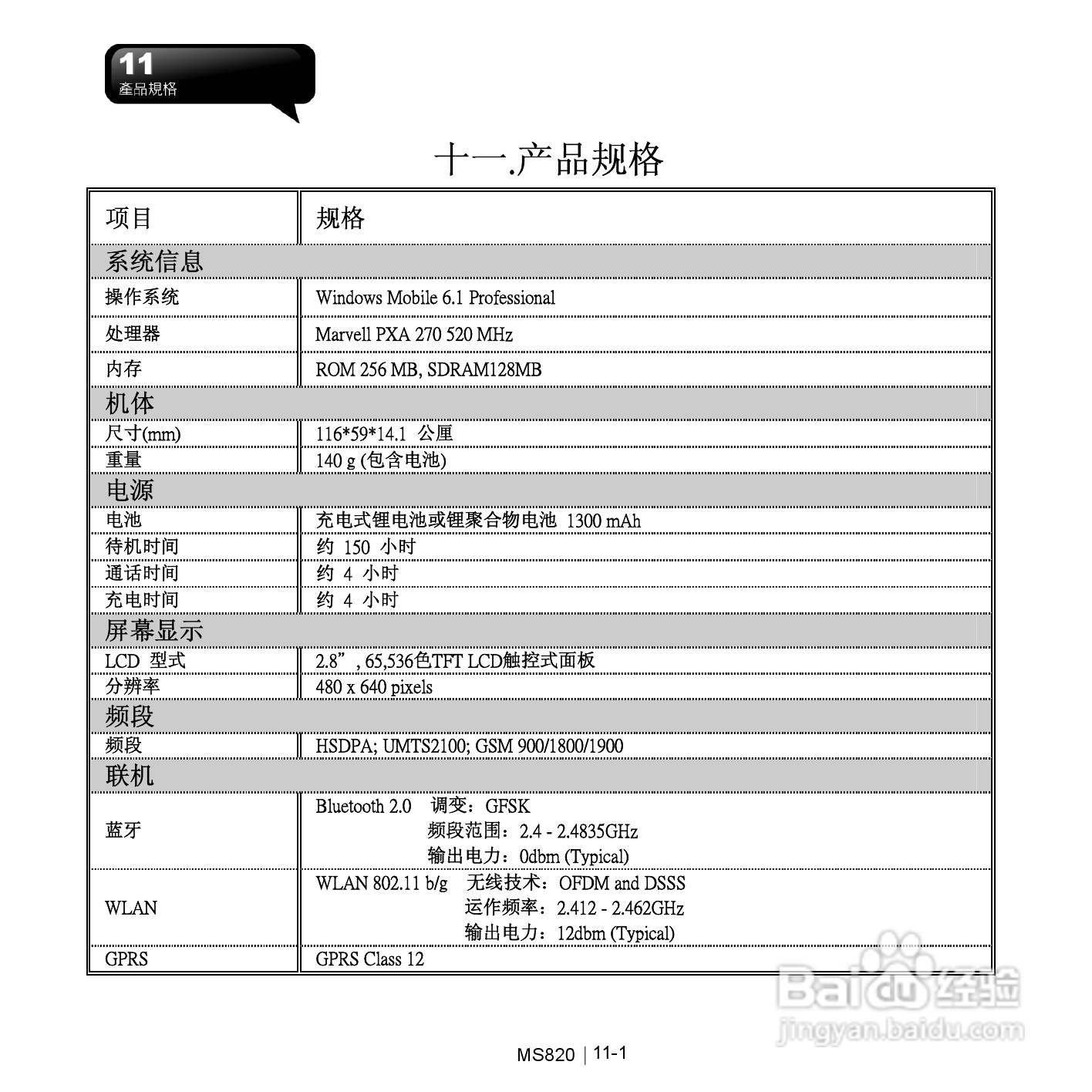 技嘉MS820手机使用说明书:[8]