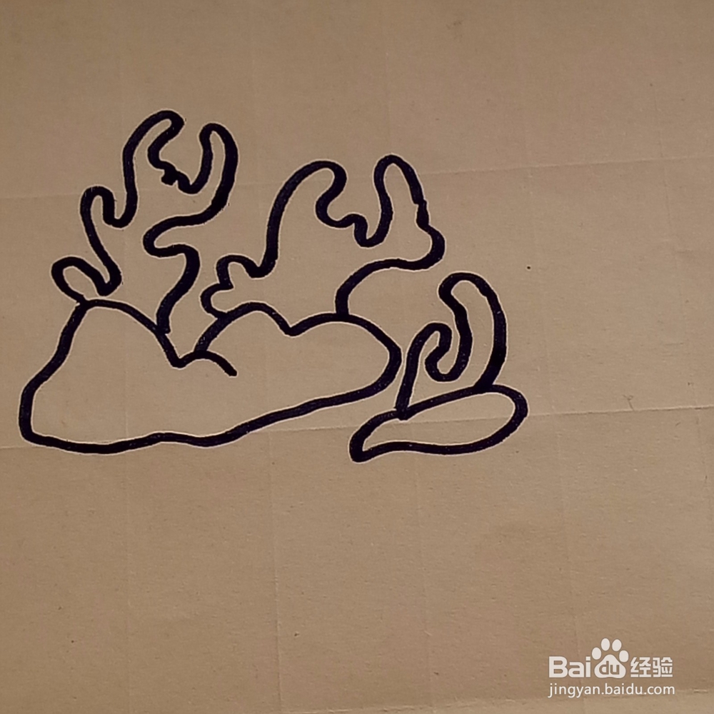 漂亮的海底珊瑚简笔画