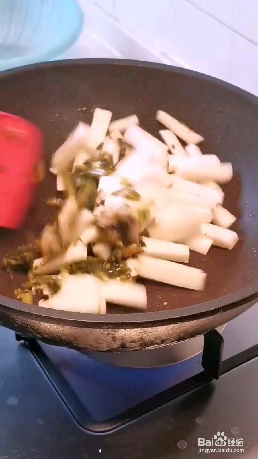 鲜雪菜肉丝炒年糕