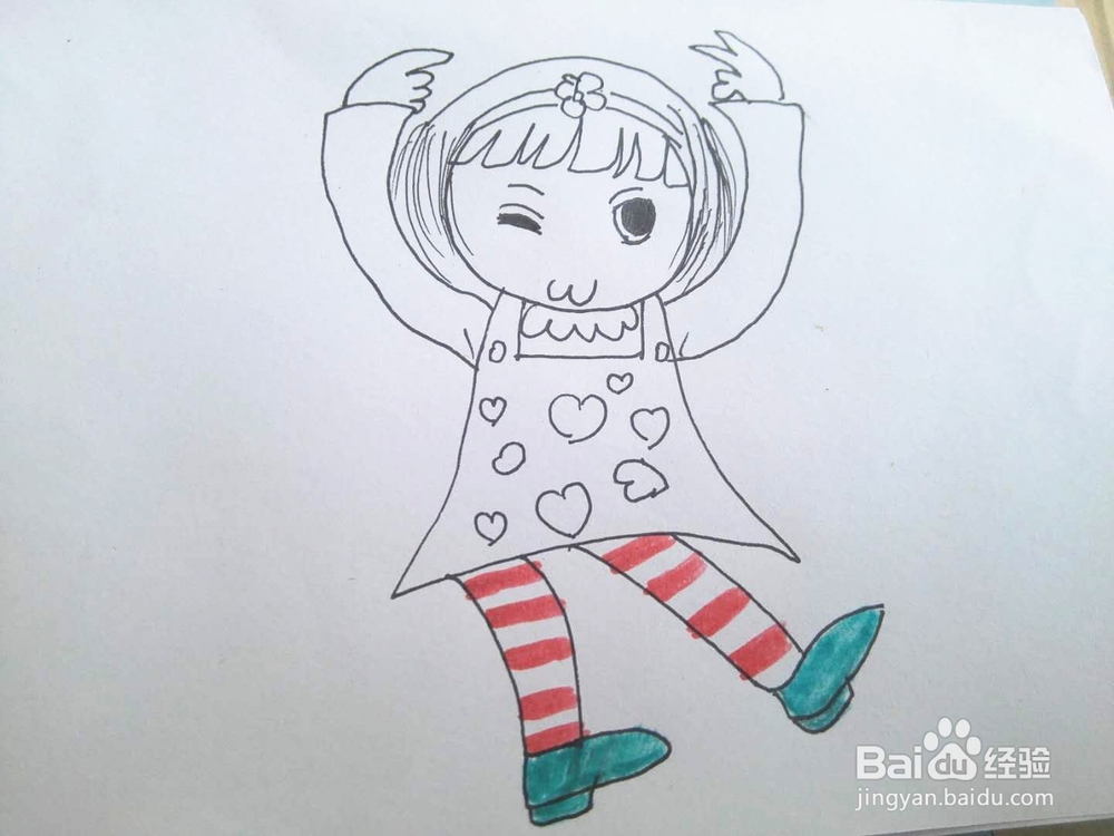 简笔画之卡通人物彩笔画经验分享九