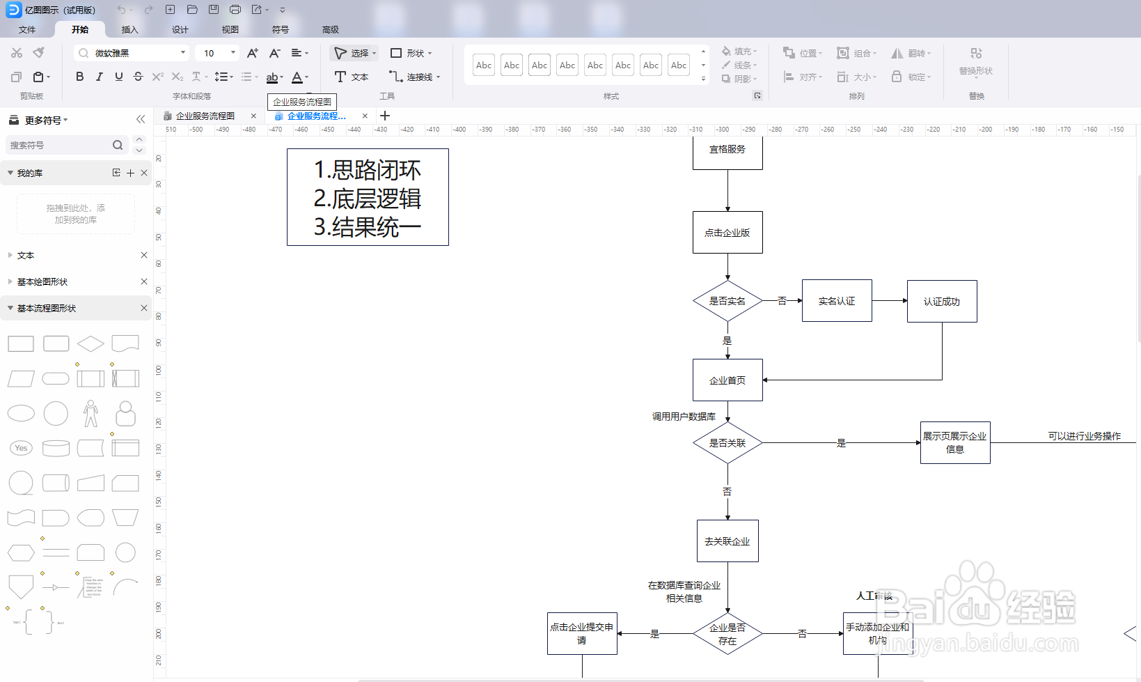 如何用亿图图示绘制一个“企业服务流程图”