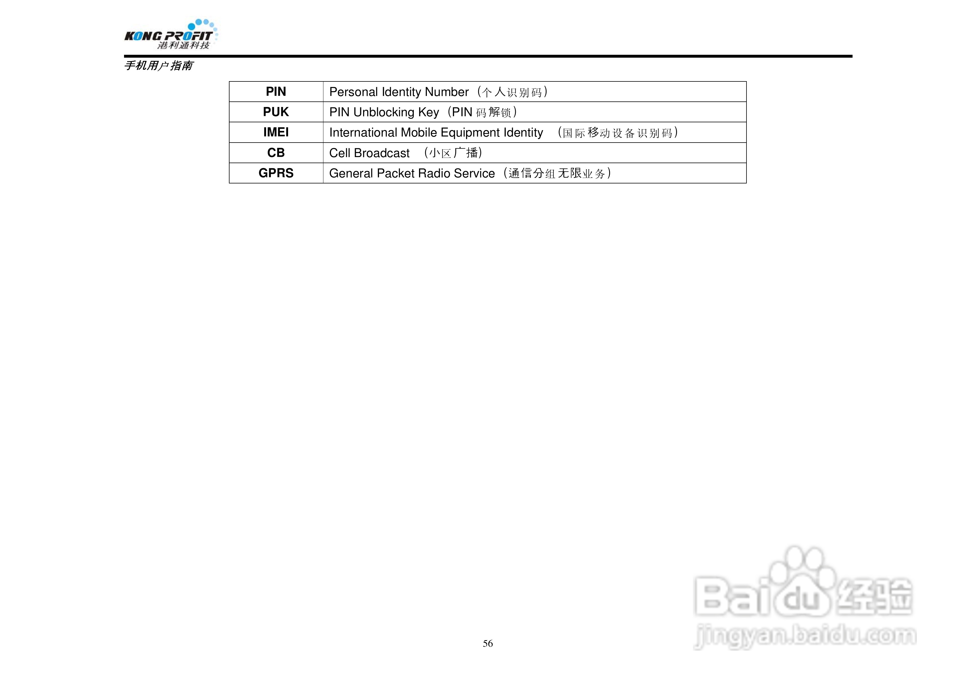 港利通手机KPT K578型使用说明书:[6]