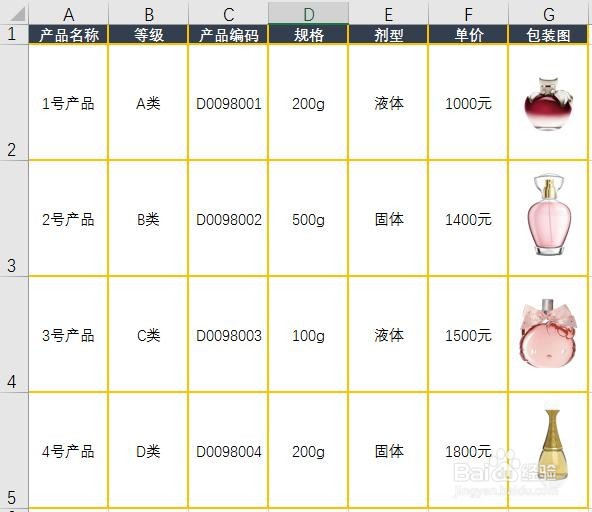 如何用Excel动态查询产品信息及包装图