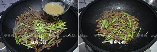 韭菜白炒肝丝的做法
