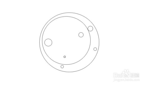 第三步,接着 画一些小圆,随便画在不同的地方,像是月球表面凹凸的地方