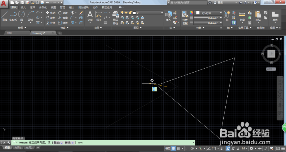 AutoCAD2019怎么旋转图形怎么旋转角度