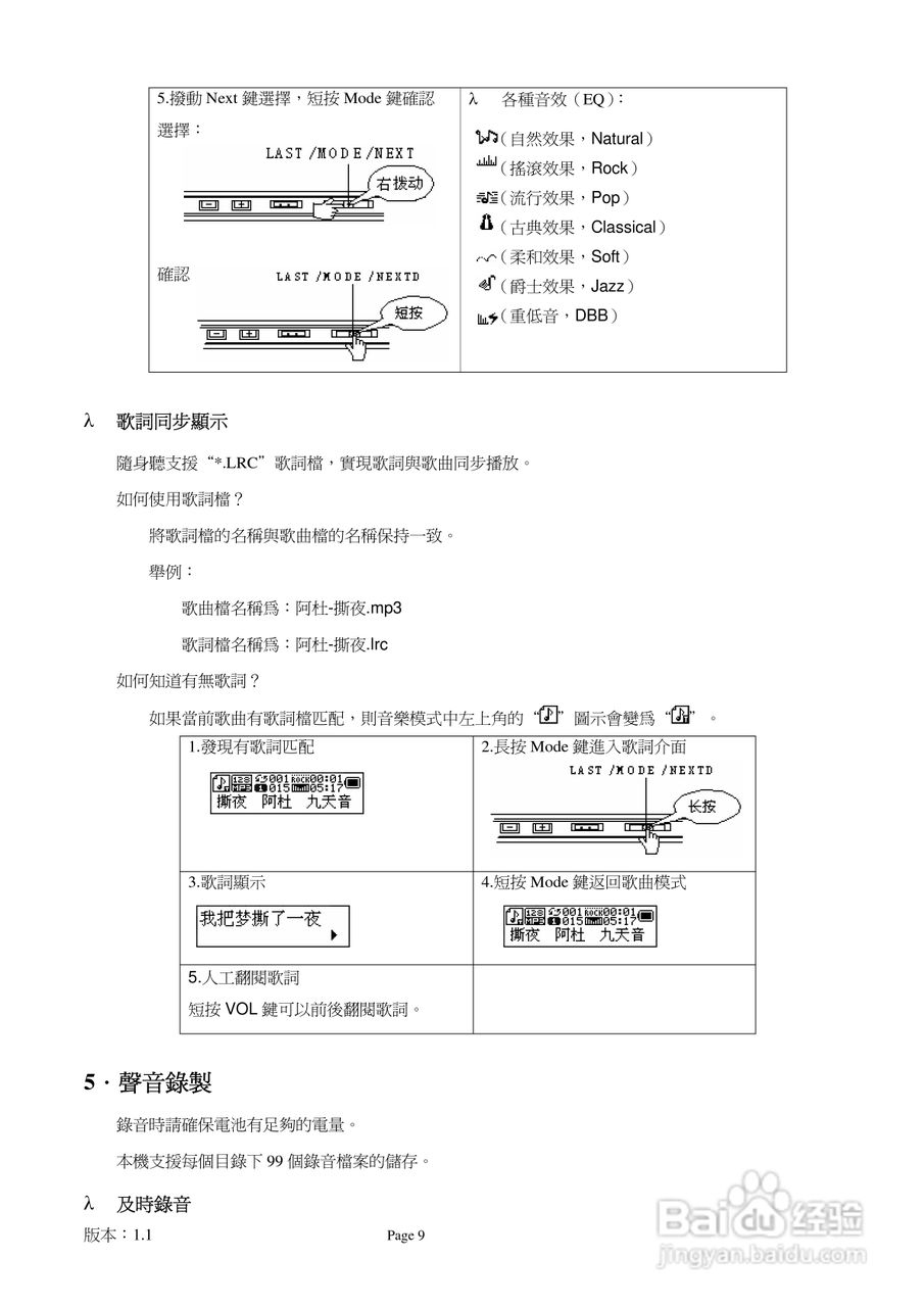 旺德电通IS-902C MP3数位随身听说明书:[1]