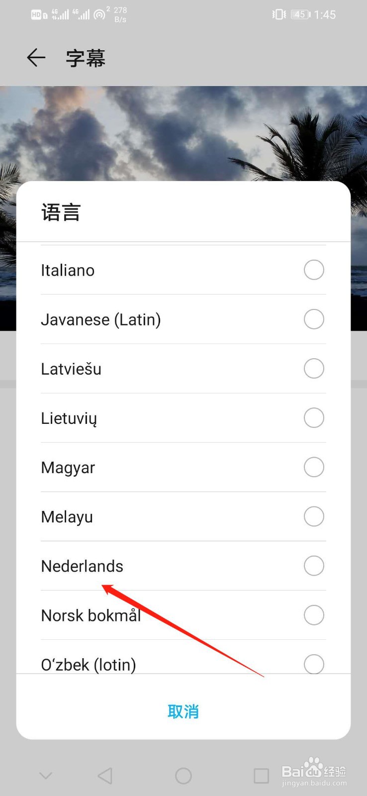 华为手机怎么设置字幕语言为Nederlands
