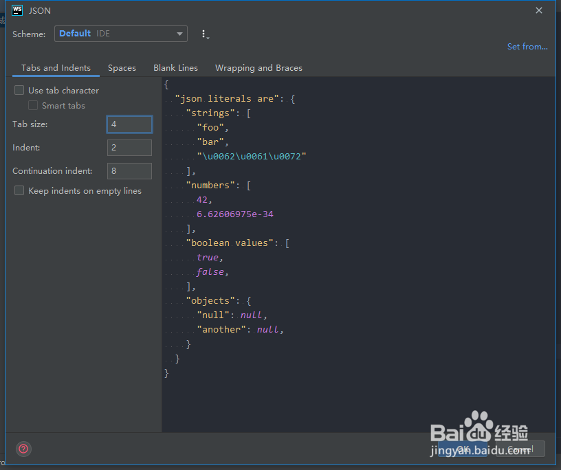 intellij ideal如何修改tab缩进格式