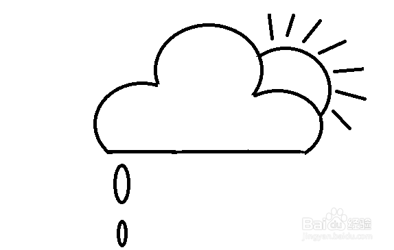 如何画太阳雨的简笔画