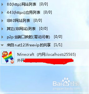 利用nat123开我的世界服务器。