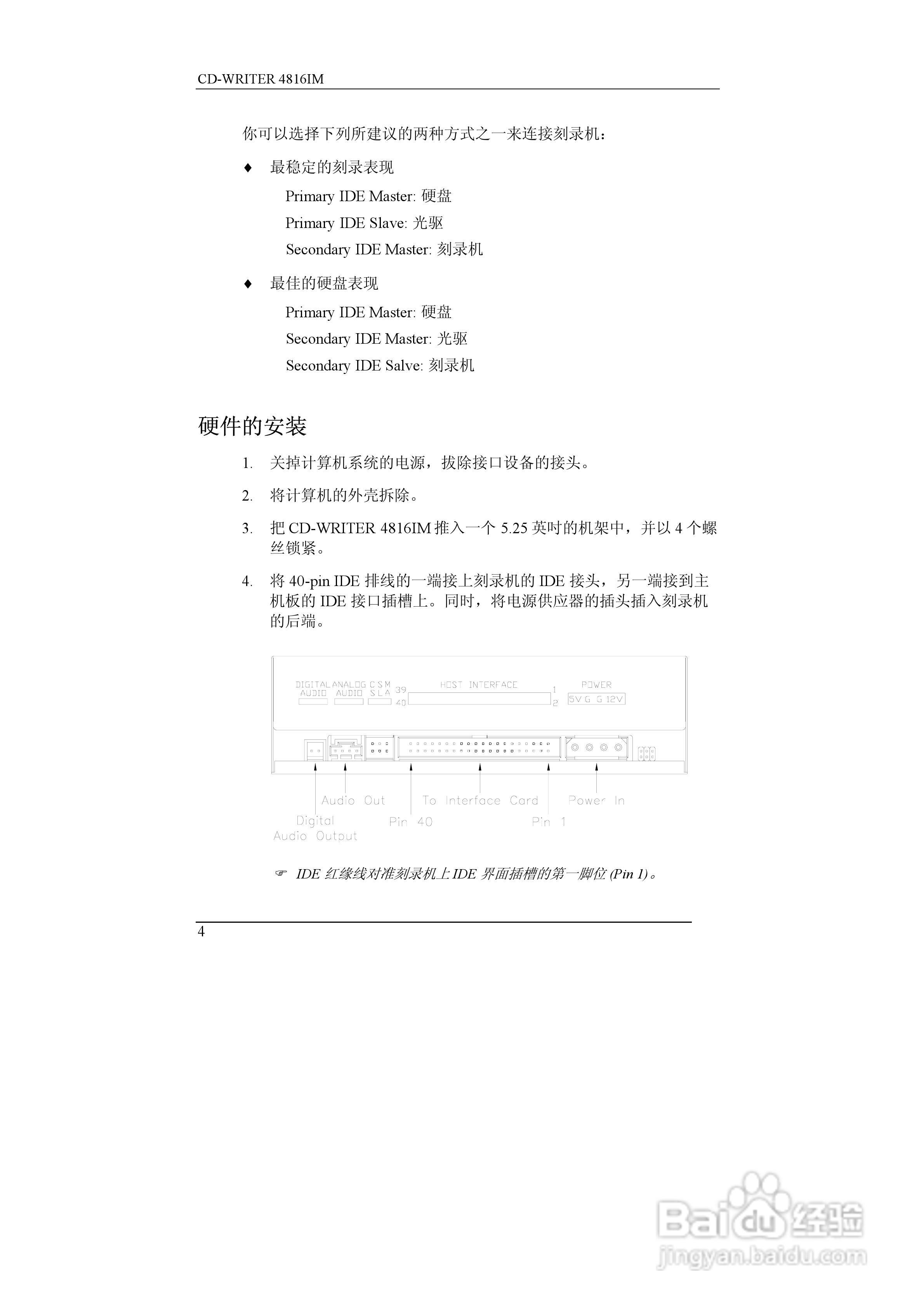 CD-WRITER 4816IM光盘刻录机使用手册
