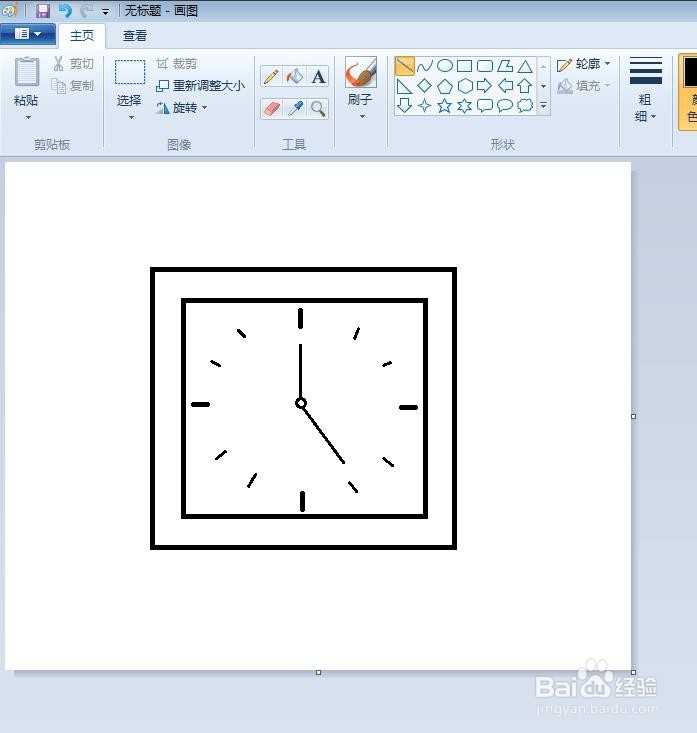 正方形的时钟简笔画